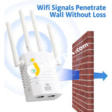 Wifi Dual Band Repeater 1200Mbps High Speed Range Extender With 2 Ethernet Port 5Ghz & 2.4Ghz