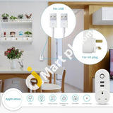 Wifi Smart Power Uk Plug Outlet Socket With 2X Usb Port Tuya App Control Timer Function Work Alexa