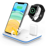 Wireless Charger 3-In-1 15W Qi Fast Charging Stand For Iphone Iwatch Airpods (Pro) - Imported From