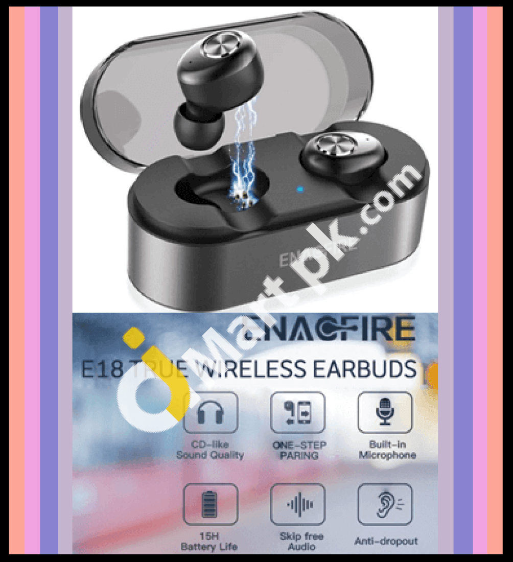 Wireless Headphones Enacfire E18 Bluetooth 5.0 3D Stereo Sound True Earphones Earbuds - Imported