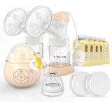 Yunbaby Dual Intelligent Electric Breast Pump with 5 Storage Milk Bags & SD Slot, Free 2 Breast Pads & Baby Medicine Cup  - Imported from UK