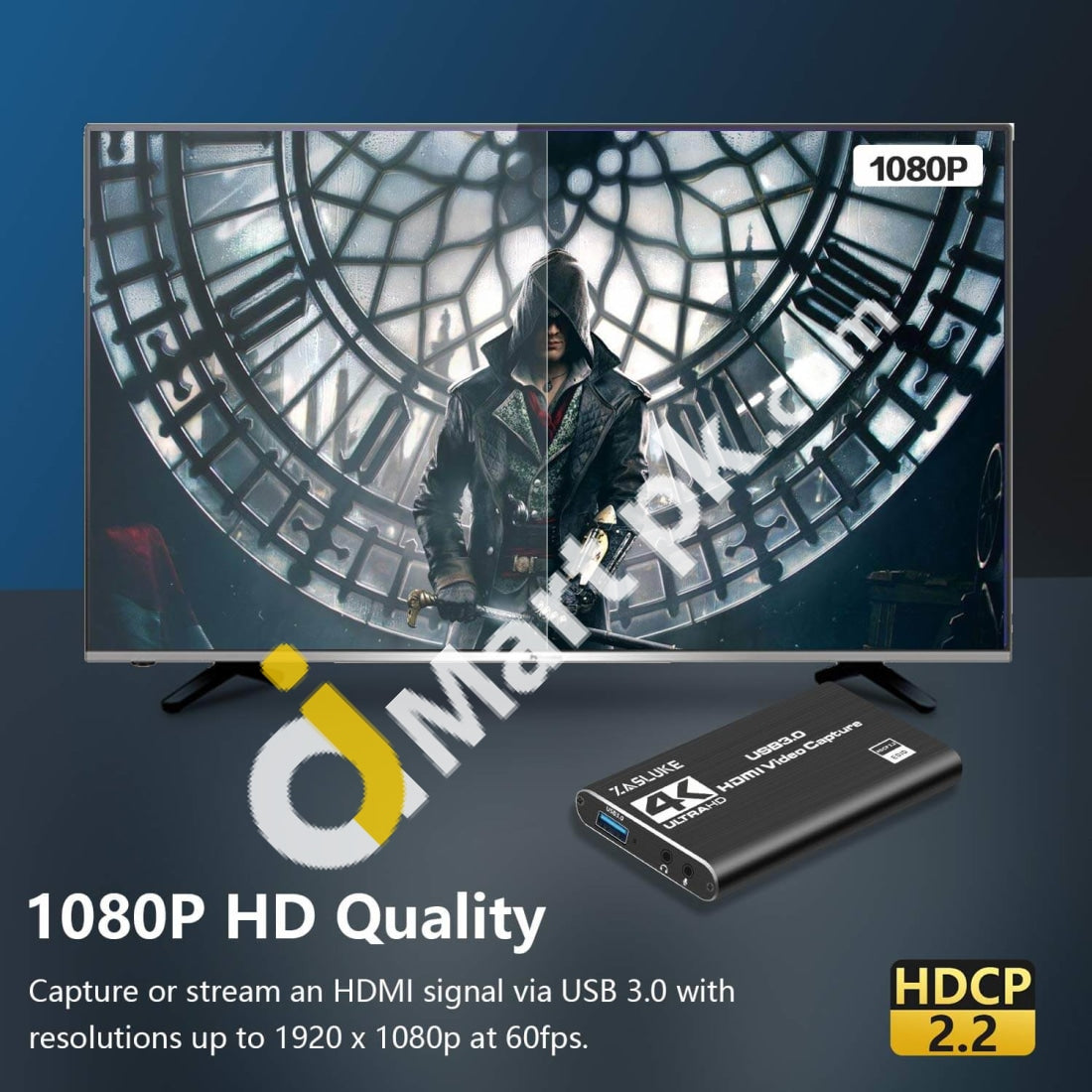 4K HDMI to USB 3.0 Video Capture Card Loop Out Game Recorder for 1080P Live  Streaming